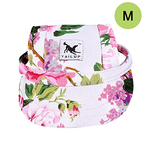 Cade Flower Pattern Nylon Baseball Cap/Dogs Hat/Visor Cap with Ear Holes for Small Dogs (Floral Print-M)