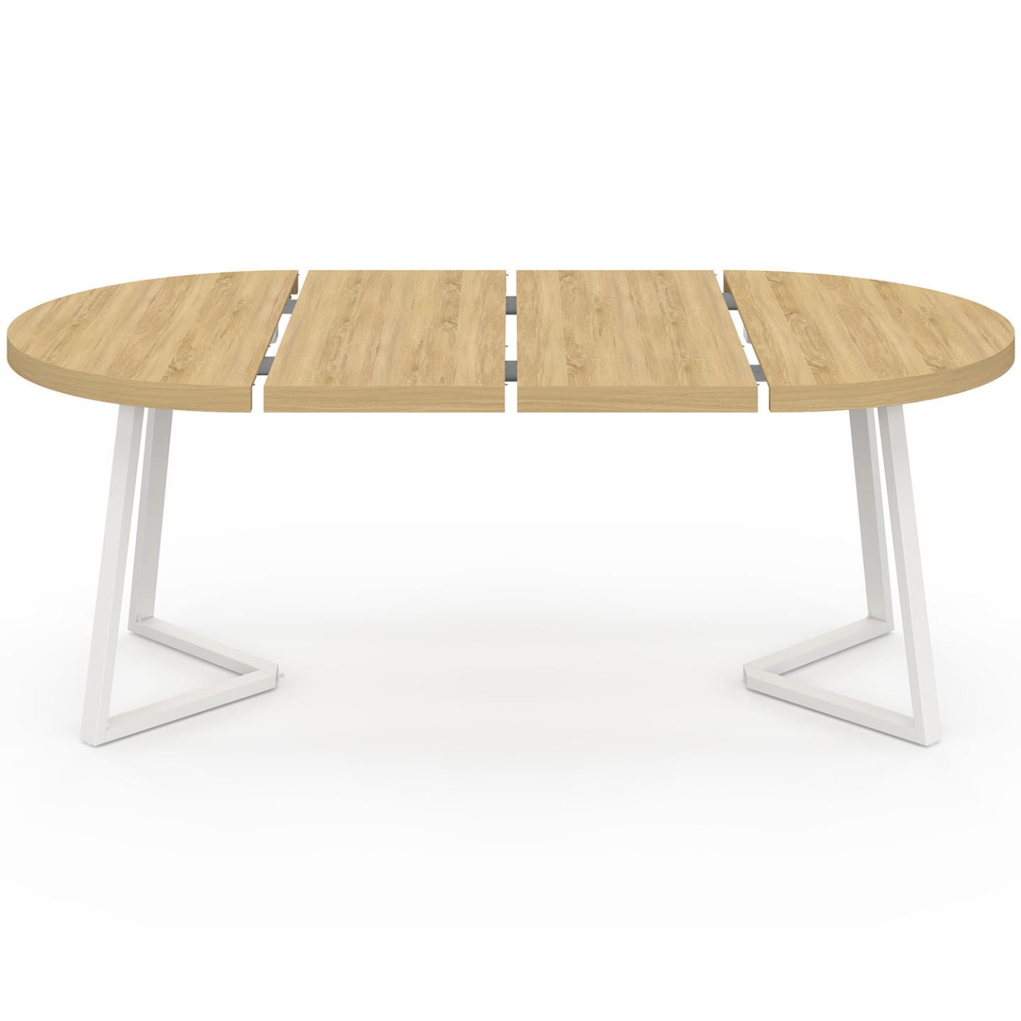 IDMarket - Mesa de Comedor Extensible Redonda Selma 4-10 Personas Madera y Blanco 110-200 cm