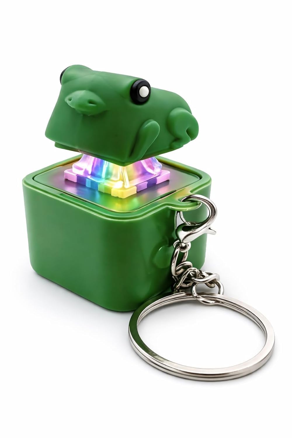 DREAMZ PRIME Frog Croaking Fidget Toy Frog Croaking Keychain with Sound LED Lights Keyboard Clicker for Stress Relief Anxiety Portable Noise Keychain-image-34