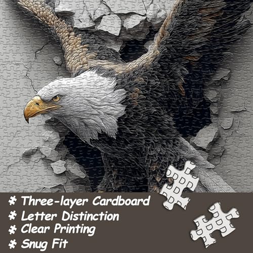 Puzzle Animal Águila 3D 1000 Piezas para Adultos miniatura 5