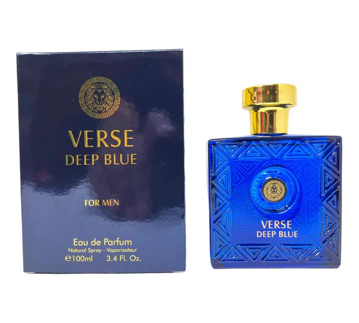 Verse Deep Blue For Men (Urban) Eau de Parfum 3.4 Fl Oz / 100ml – Long Lasting Fresh Aquatic Cologne for Men – Bold Masculine Scent with Citrus & Woody Notes – Luxury Designer Inspired Fragrance Spray - Image 4