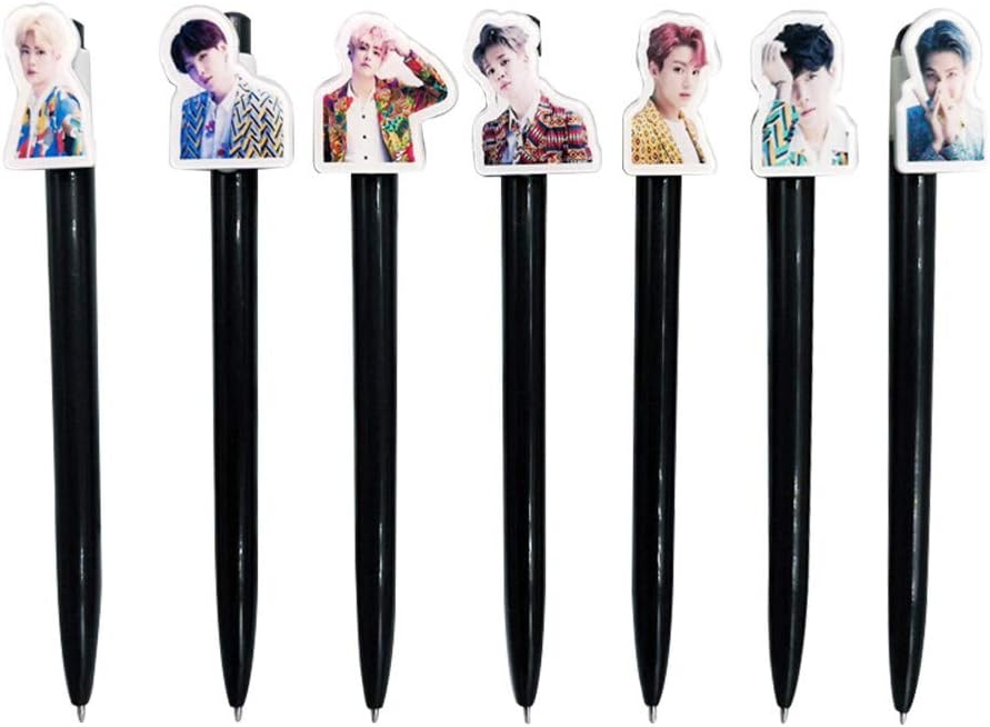 Kpop Cartoon BTS Bangtan Boys Support IDOL ARMY Ballpoint Pen 7PCS (H06)