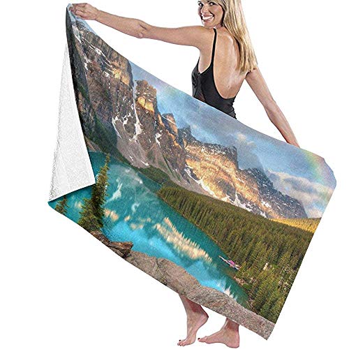 W-wishes Toalla de baño Envuelva Ro-CKY Mountains Imprime SPA Ducha y envuelva Toallas Natación Albornoz Cover Up