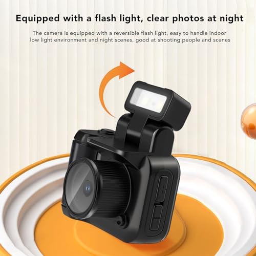 Miniatura 4 de Mini llavero de cámara, 1080P Vintage pequeño grabador de video digital con luz flash LED, cámara portátil de viaje para grabación de vida de