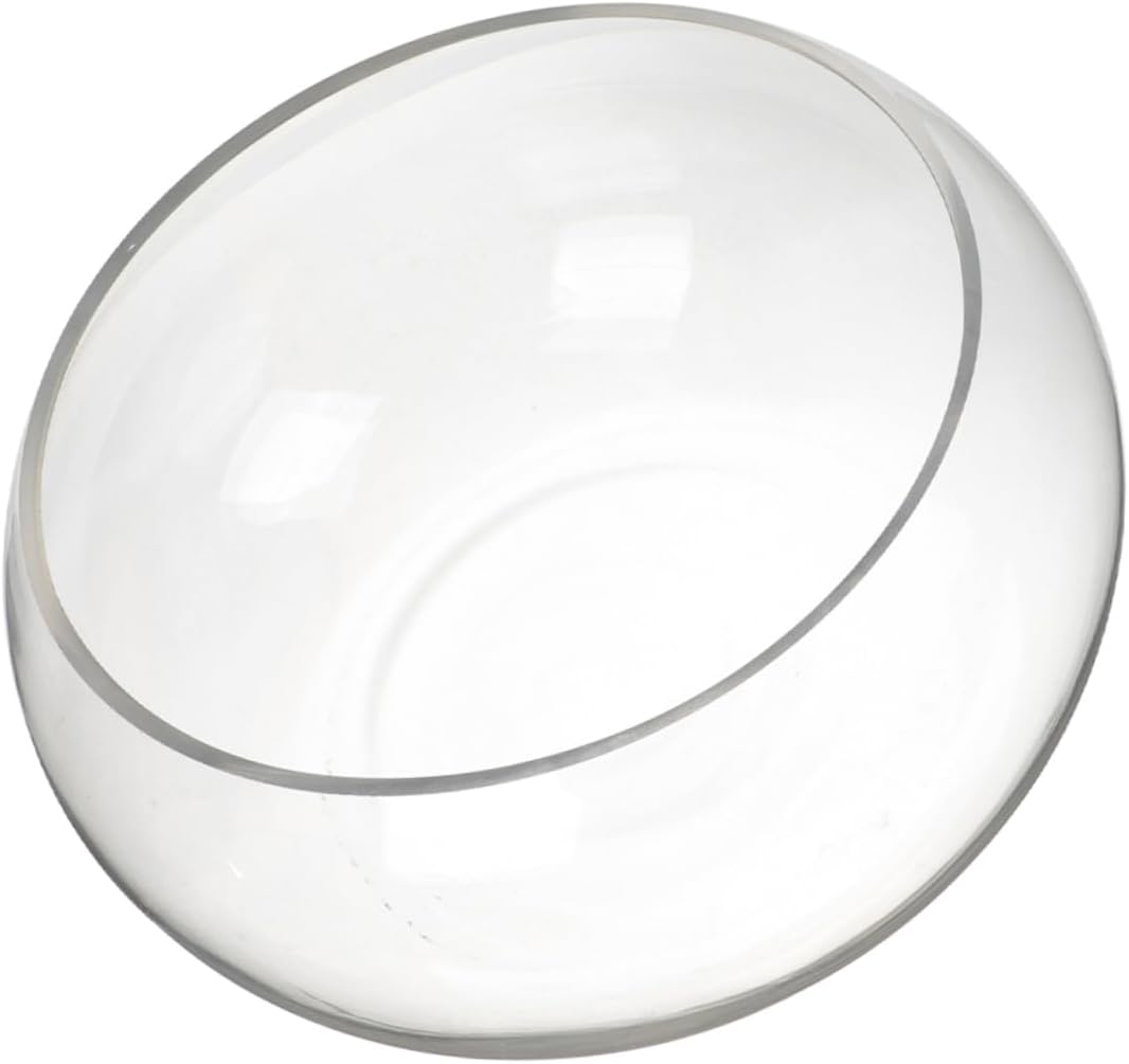 Round Fish Bowl for Hydroponic Plants and Small Glass Desktop Aquarium Decorative Fish Tank for Office Home and Garden Use