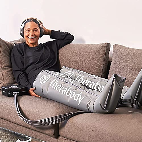 Therabody RecoveryAir PRO - Botas de masaje de aire por compresión de pies y piernas totalmente personalizables para la circulación y la recuperación deportiva (Small - 2nd Gen)