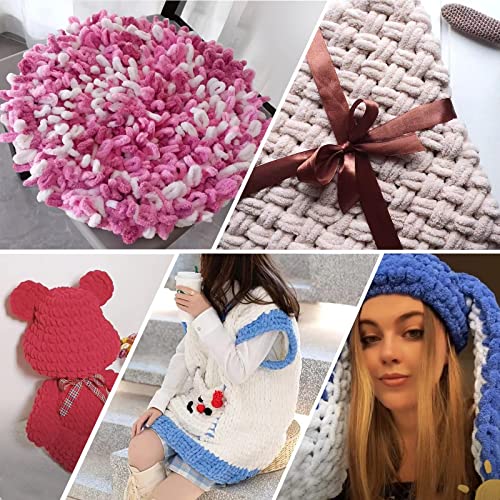 Loop Yarn 5Packs,Shenlin Chunky Chenille Yarn For Hand Knitting Baby Blanket,Machine Washable Polyester Fluffy Thick Bulky Yarn For Scarfs,Craft Projects #TOP5