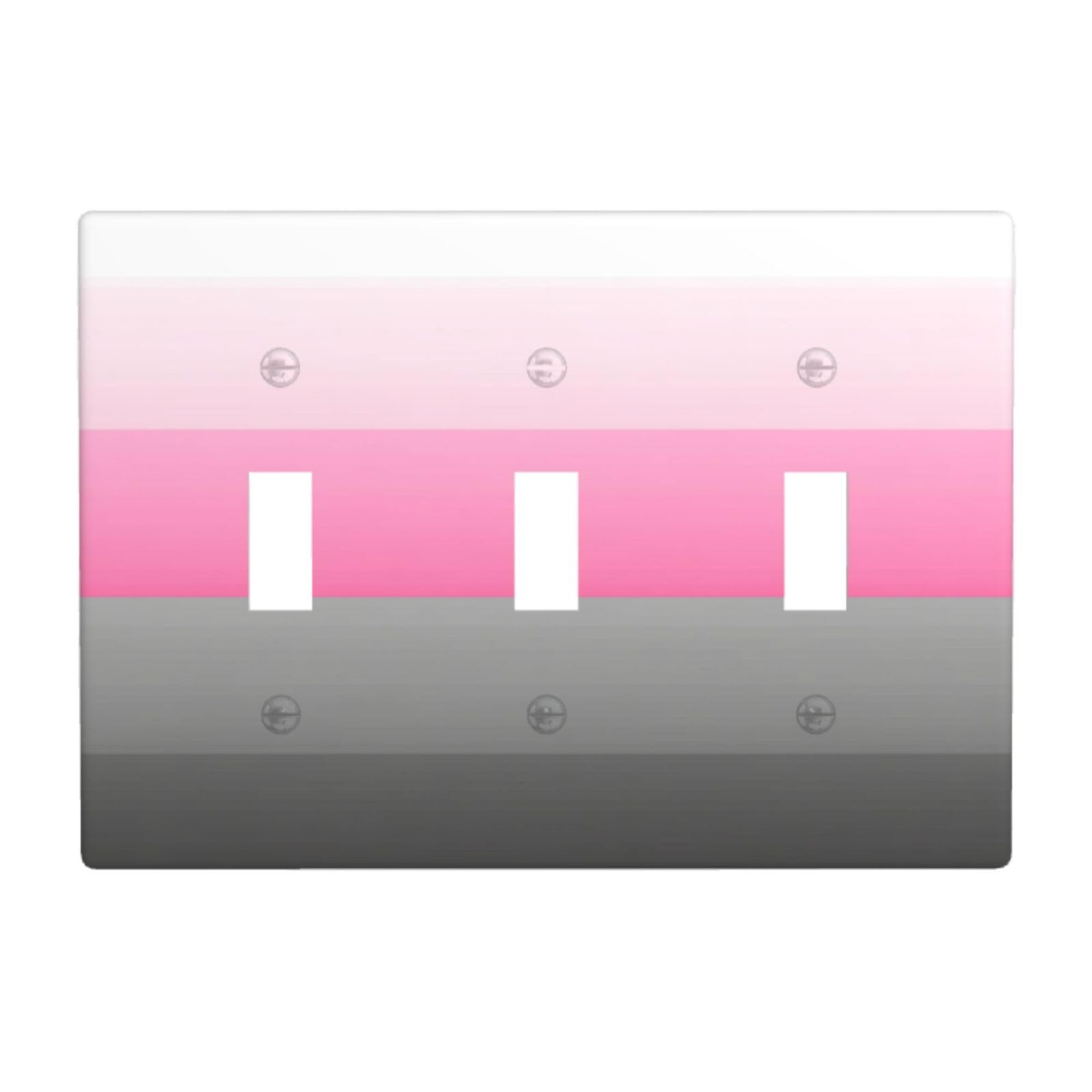 Woshuwo White Gray And Pink Gradient Background Light Switch Covers 3 Gang Triple Toggle Wall Plate Switchplate Electrical Faceplate For Bathroom Kitchen Bedroom Decor