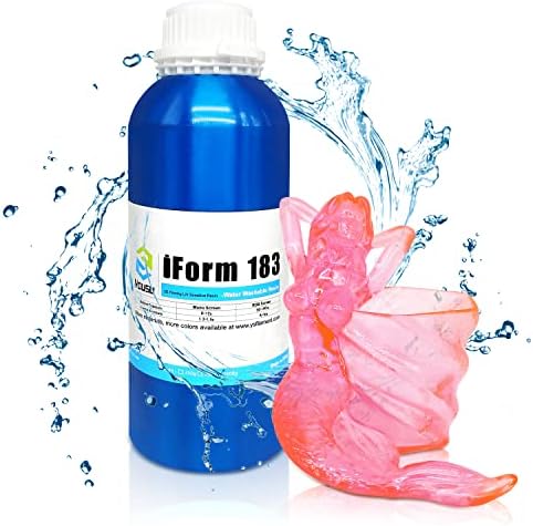 YOUSU iForm LCD 3D Printer Resin UV-Curing 405nm Rapid High Precision Quick Curing Standard Photopolymer 4K Low Odour for LCD DLP Printer 3D Printing Liquid Red Wax 1000g
