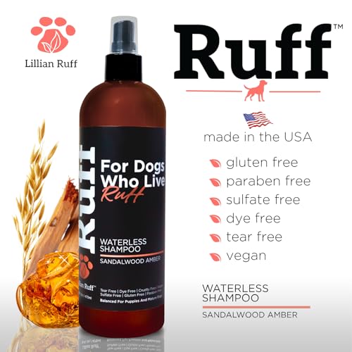 Ruff by Lillian Ruff No-Rinse Waterless Dog Shampoo Spray | Sandalwood Amber | Pet Deodorizer | for Cleaning, Conditioning, Detangling & Moisturizing Dogs & Cats | Safe for Puppies | USA Made - Image 6