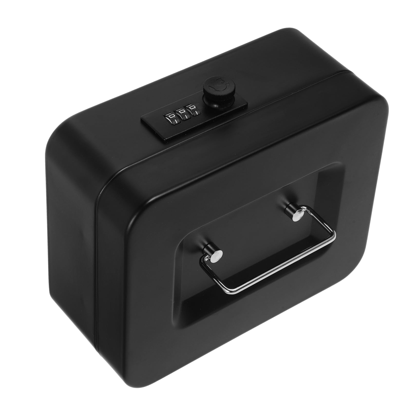 Caja Metálica con Cierre de Combinación Caja Fuerte Portátil con Bandeja Organizadora para Dinero y Joyas Resistente y Estable para Escritorio Color Negro