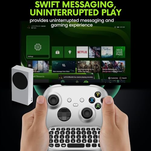 Tnp Products XBONE_WL_KYB_WHT Tnp Wireless Chatpad For Xbox One Controller S/X & Series S/X - 2.4Ghz White Mini Text Messenger Chat Pad For Xbox One, Controller Keyboard Attachment Accessory thumb #7