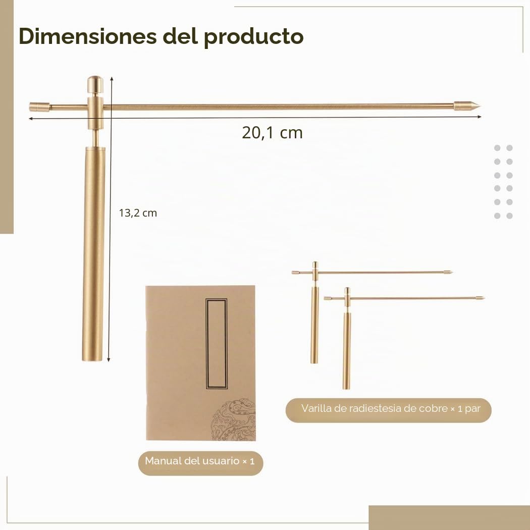 2 Varillas de Cobre para Radiestesia, Varillas de Herramientas Flexibles de Rotación para Radiestesia, Varillas de Detección Mejoradas para Radiestesia de Agua, Búsqueda de Fantasmas