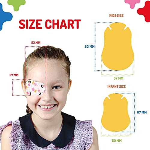 Tapa-olhos OpthoPatch para Crianças - desenhos de meninas [Série II] - 70 contagem + 2 Tabela de Rec