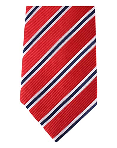 David Van Hagen Mens Regimental Striped Tie - Red/Navy/White