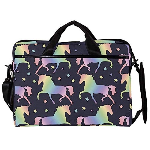 Sacoche bandoulière ordinateur 14-15,4 pouces motif licorne pour ranger et transporter son PC