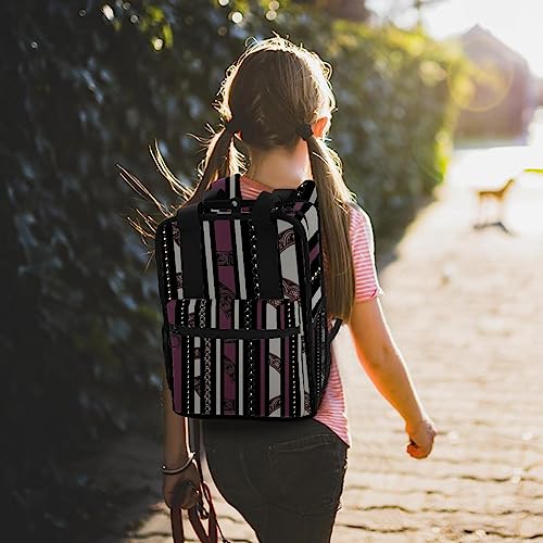 Sac à dos rayé multicolore pour les sorties scolaires et le collège