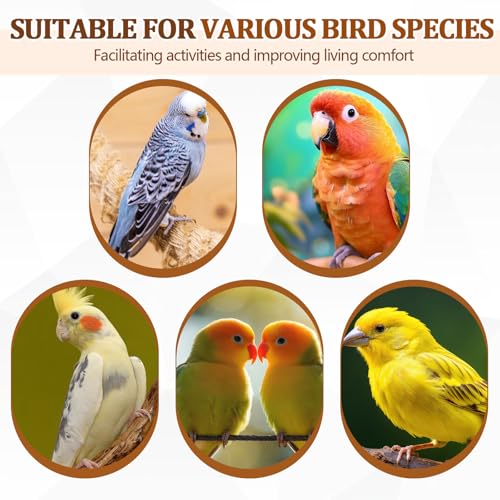 Image of Sintuff 8 Pcs Bird Perches for Cage Accessories, Wooden Perch Rods Replacement with Double Head Slots, 0.6 Inch Diameter Natural Wood Stand for Parrot Macaw Cockatoo Parakeet (18 Inches,24 Inches)