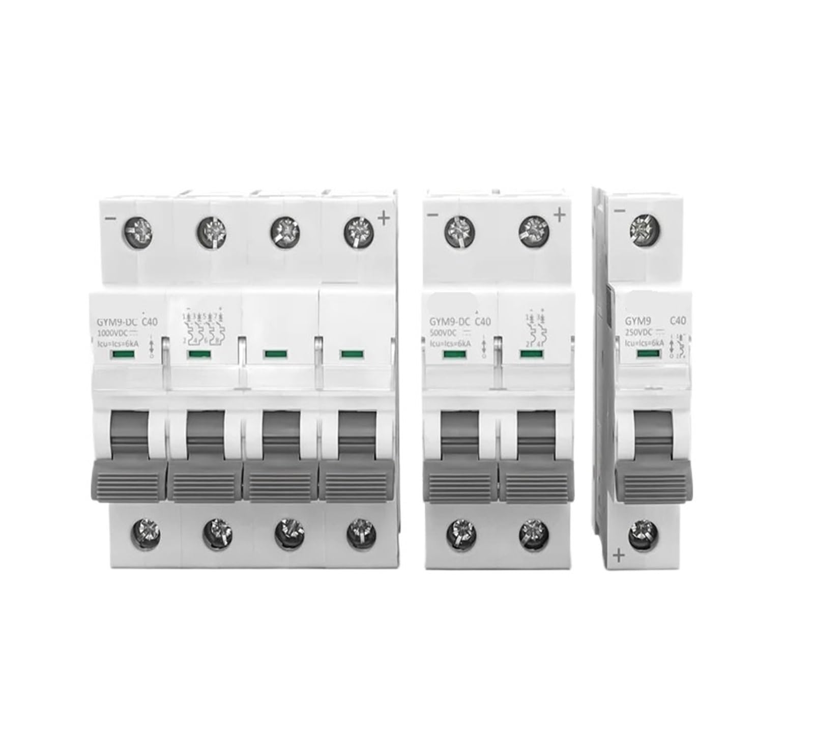 TYEXCZARF 1PCS DC Circuit Breaker Switch 500VDC 10A/16A/20A/25A/32A/40A/50A/63A 6KA Breaker(40A)