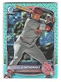 2025 Bowman Chrome Prospects Mega Box Aqua Mojo Refractor #BCP-241 JJ Wetherholt RC 27/299 St. Louis Cardinals MLB Baseball Trading Card