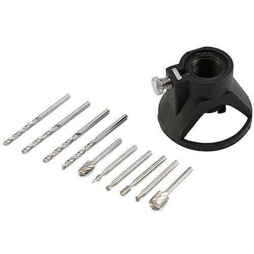 Miniatura 2 de HomeSoGood Router Brocas Herramienta Brocas Kit de Brocas Guía de Corte Localizador Rotary File Fresado Set para Dremel Rotary 11 Unids