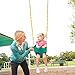 JOYMOR Toddler Swing Extra Long Chain with 2 Carabiners High Back Full Bucket Seat with Coated Swing Chains for Kids Outdoor Fully Assembled (Green)