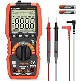 Digital Multimeter, 6000 Counts Auto Range, genaues Messen von AC/DC-Spannung, Amperemeter, Widerstand, Kapazität, NCV, Frequenz, Diode, mit LCD-Display für das Autoelektriker-Schullabor