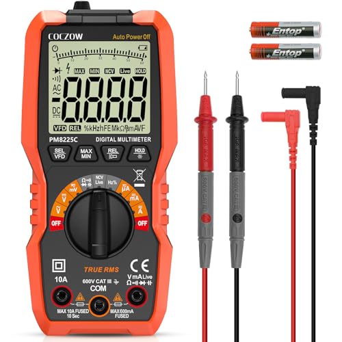 Digital Multimeter, 6000 Counts Auto Range, genaues Messen von AC/DC-Spannung, Amperemeter...