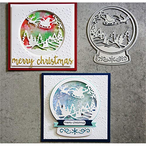 Metal DIY Cutting Die Card Embossing Die Scrapbooking Album Paper Cards Art Craft Stencils Scrapbooking (Santa Smow Globe)
