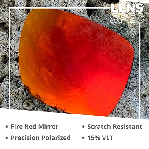 Dynamix Polarized Replacement Lenses For Oakley Fuel Cell | Easy To Install | Fit Perfectly | Fire Red #TOP5
