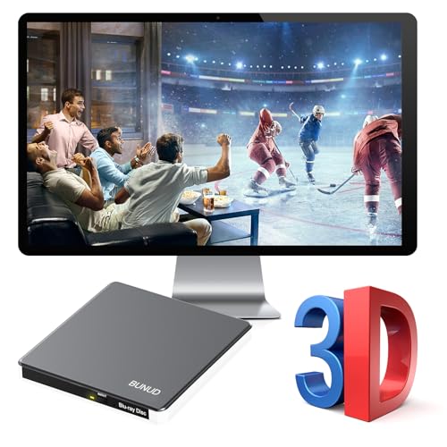 Image of External Blu Ray CD DVD Drive, USB 3.0 Type C Blu ray Burner BD Player Read /Write Portable Bluray Drive Slim Optical Blue Ray CD DVD Reader for Laptop PC Windows 11 MacBook Pro Air Desktop Linux OS