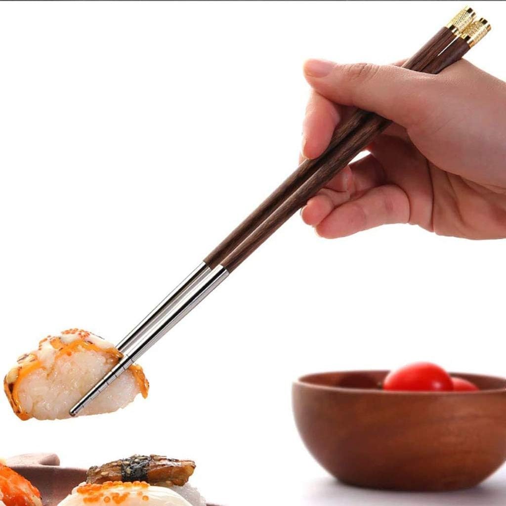 baguette coréenne baguettes japonaises Baguettes, 5 paires de baguettes réutilisables, ensemble cadeau de baguettes de style japonais naturel