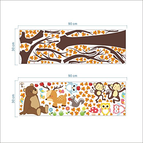 Pegatinas de pared lavables e impermeables con búho y mono autoadhesivos para cristales y hogar 6
