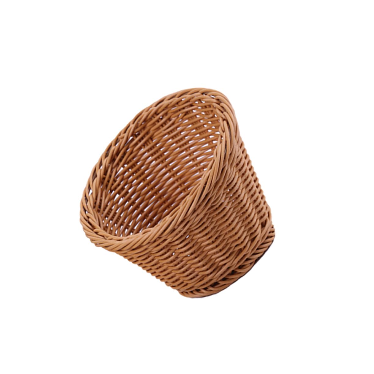 Alipis Simulated Rattan Braided Storage Basket Medium Household Container for Fruits Vegetables Bread and Decor Versatile for Home Party and Picnic Use
