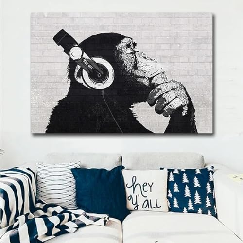 Impression murale singe graffiti 60x80 cm toile art moderne pour salon - 4