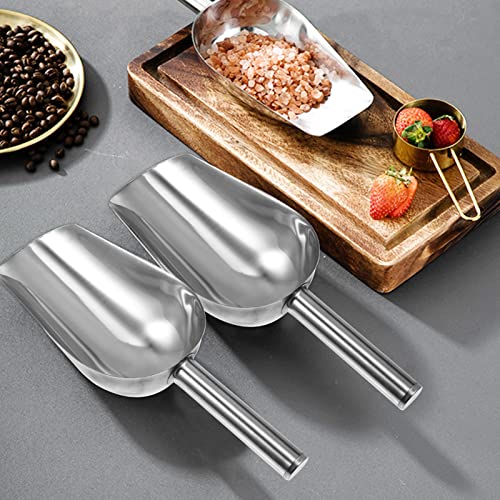 DOITOOL Lebensmittelschaufel Getreideschaufel Eiswürfelschaufel Edelstahl Eiswürfel Futterschaufel 3 Stück 10 Zoll Küche Schaufel für Kaffee Süßigkeiten Mehl Popcorn Pommes Frites Snack Gewürze - Image 8