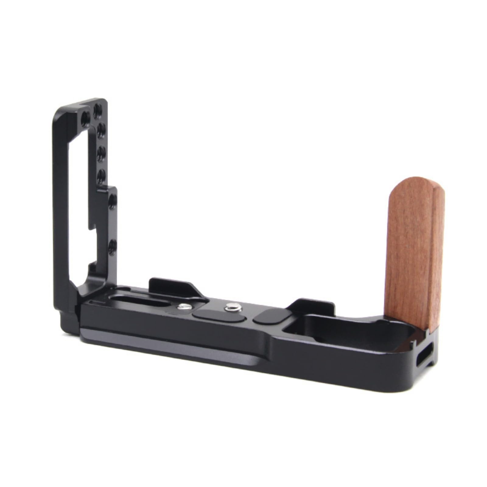 Camera Grip Impugnatura L Piastra a Sgancio Rapido Staffa Alluminio con Fori Regolazioni Flessibili Presa Ergonomica per Riprese Stabili Adatto a , Manico In Legno Di Pero