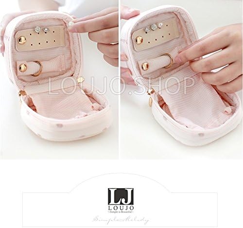 【LOUJO】 レディースポーチ アクセサリーポーチ ジュエリーポーチ ミニポーチ スクエア ケース 刺繍 携帯用 出張 旅行 安カワ インテリア雑貨