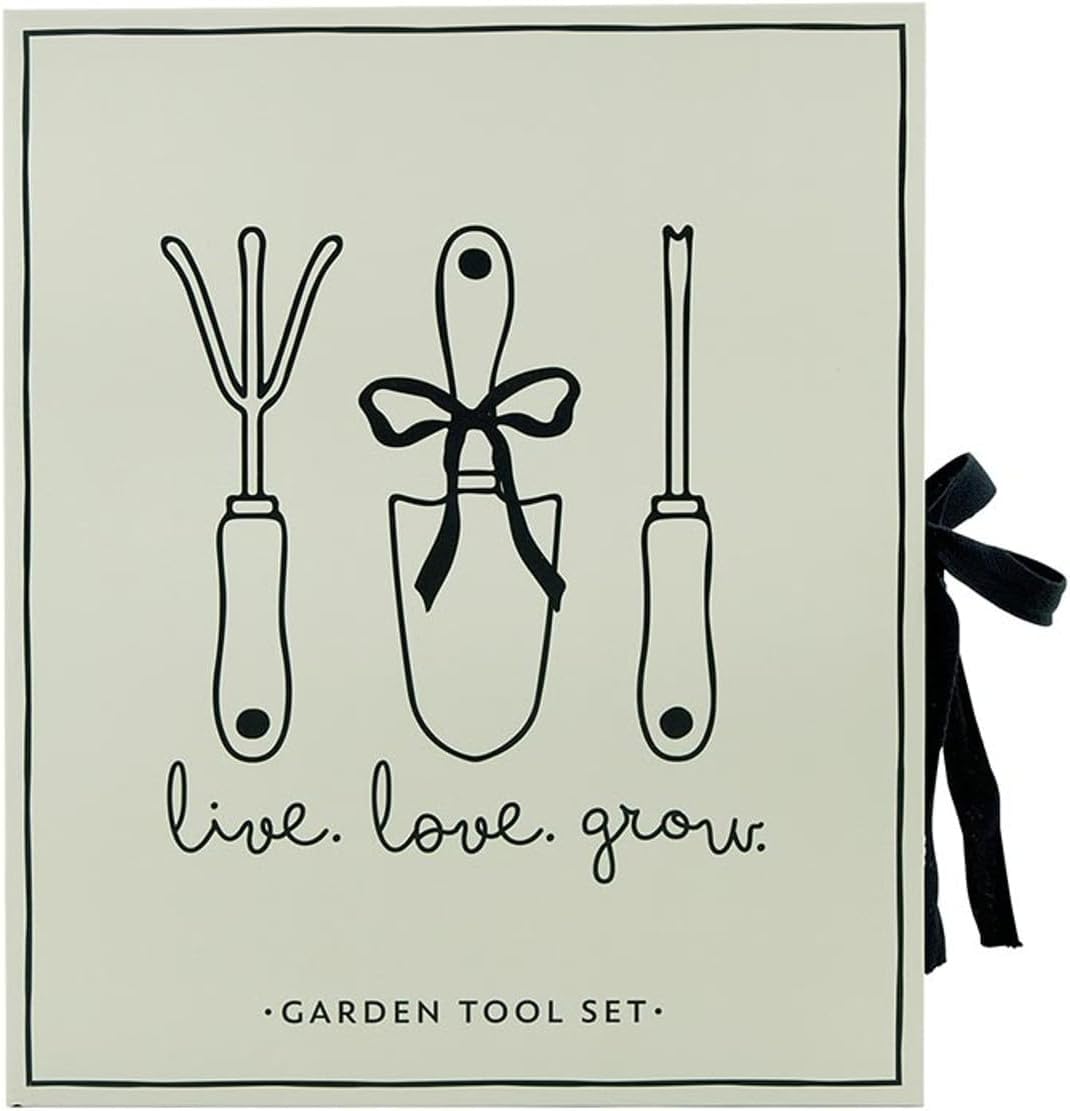 Santa Barbara Design Studio Garden Tool Set - Gift Boxed Steel Spade Cultivator & Weeder Gardening Essentials, 3-Pieces, Live Love Grow