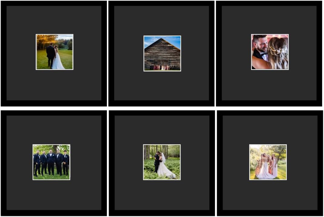 Creative Picture Frames 20x20 Gallery Wall Frame Includes Black Matting to hold 5" x 5" Photo 's, Full Strength Glass Face and installed Wall Hanger