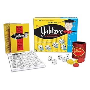 Winning Moves Classic Yahtzee with Retro Artwork, an Exciting Game of Skill and Chance with Original Components Games USA, for Ages 8 and Up, 2 or More Players (1167)