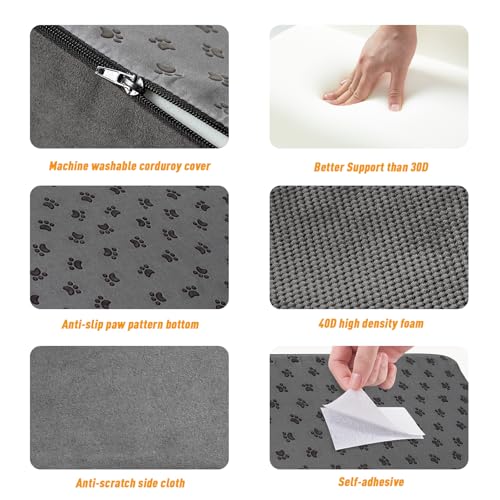 40D Density Foam Dog Ramp with Anti-Slip Bump for Stairs Suits for Small Dogs Cats, Pet Ramp Steps Stairs for Staircase Indoor with Self-Sticky Pads to Fix(6Pack, Gray) by INRLKIT - Image 7