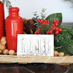 Simply Said, INC Small Talk Rectangles - "Winter Wishes" - Serene Winter Landscape on Rustic Distressed Wood - 3.5" x 5.25" Made In USA Simply Said INC Small Talk Rectangles Winter Wishes Serene Winter Landscape on Rustic Distressed Wood 35 x 525 Made In USA