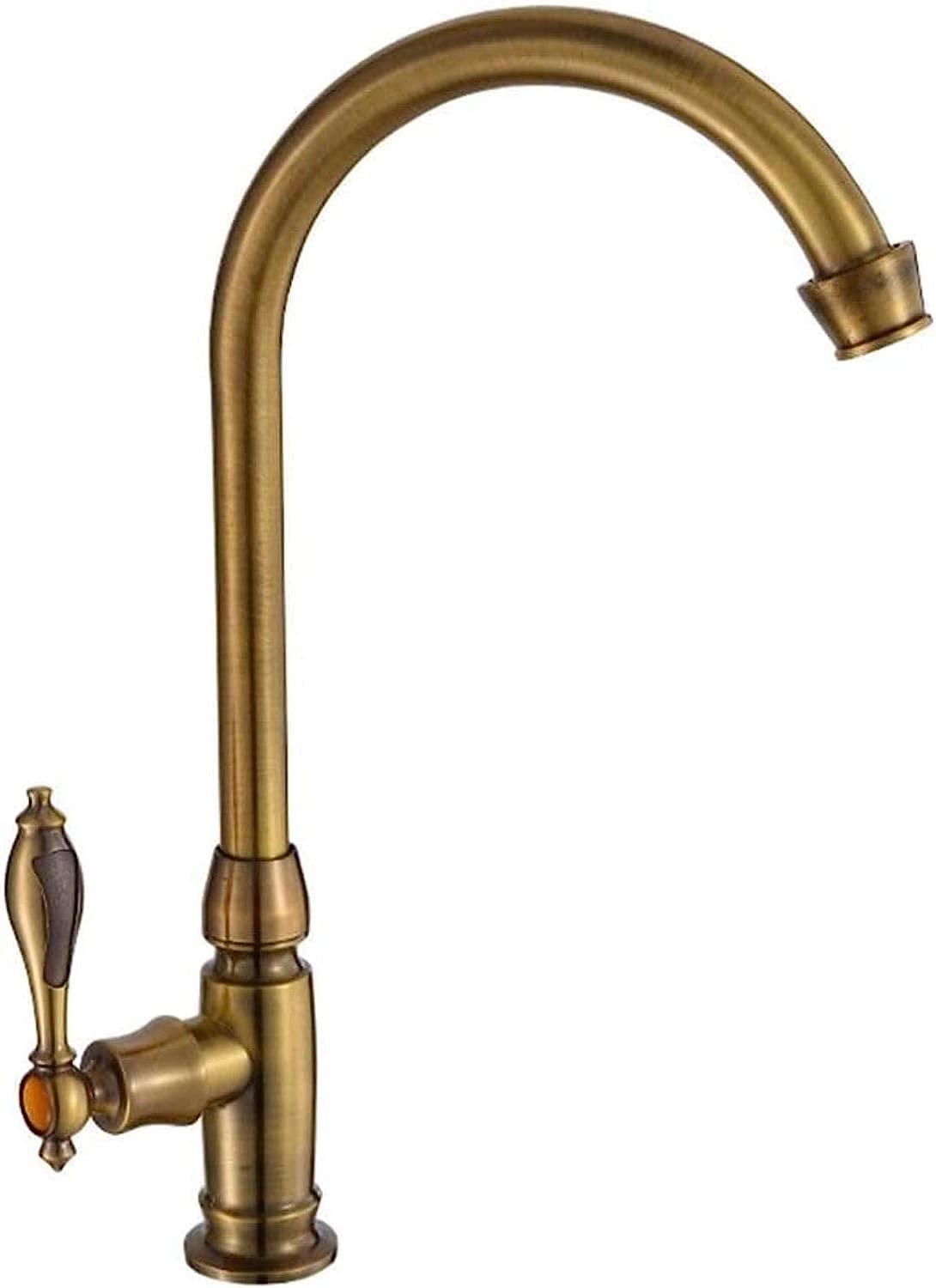 Mitigeur d'évier de cuisine en laiton avec support antique