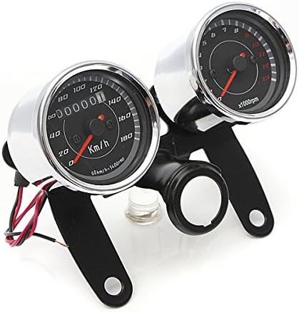 Universal LED Motorcycle Tachometer+Odometer Speedometer Gauge