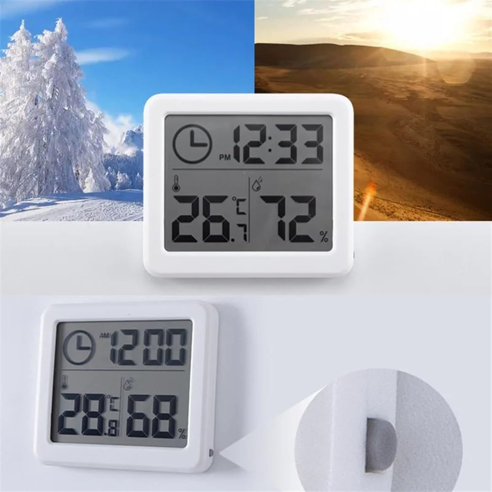 1/3/5/10 szt. Termometr wielofunkcyjny higrometr automatyczny elektroniczny zegarek do monitorowania wilgotności 3,2 cala duży ekran termometr (biały, 10 sztuk)