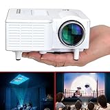 Soyan Mini Projector Home Cinema Theater UC28+ Support Hd Video Games Tv Movie TXT Music Pocket Size Projector with USD,AV,SD,VGA,HDMI,Dc and Head phone Input White