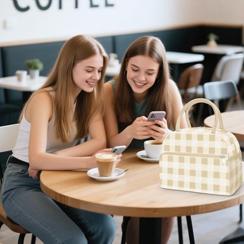 image for Coobiiya Lunch Bag for Women Men, Cute Corduroy Lunch Tote Bags Insula