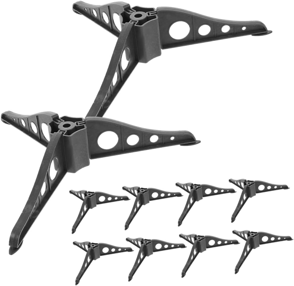 10pcs Black Plastic Christmas Tree Stand Stable Base Holder for Xmas Trees Easy Installation Decorative Support for Home Use