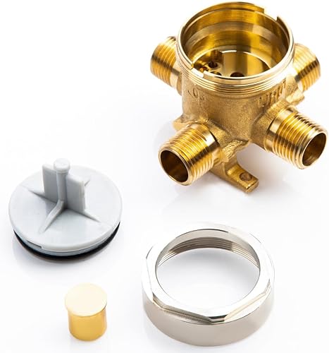 Miniatura 7 de R11000 - Válvula para grifo desviador de ducha D de 3 o 6 ajustes, compatible con kits de molduras D de 3 o 6 vías, construcción de latón